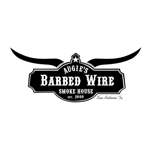 augie's barbed wire smoke house logo