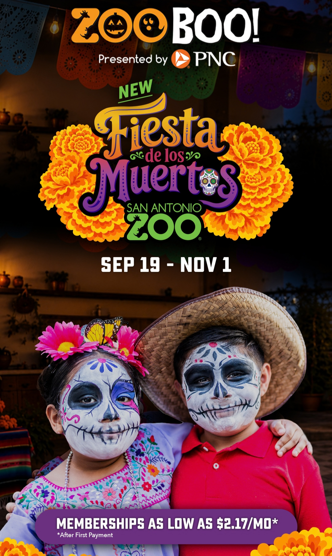 two kids sitting together with face paint