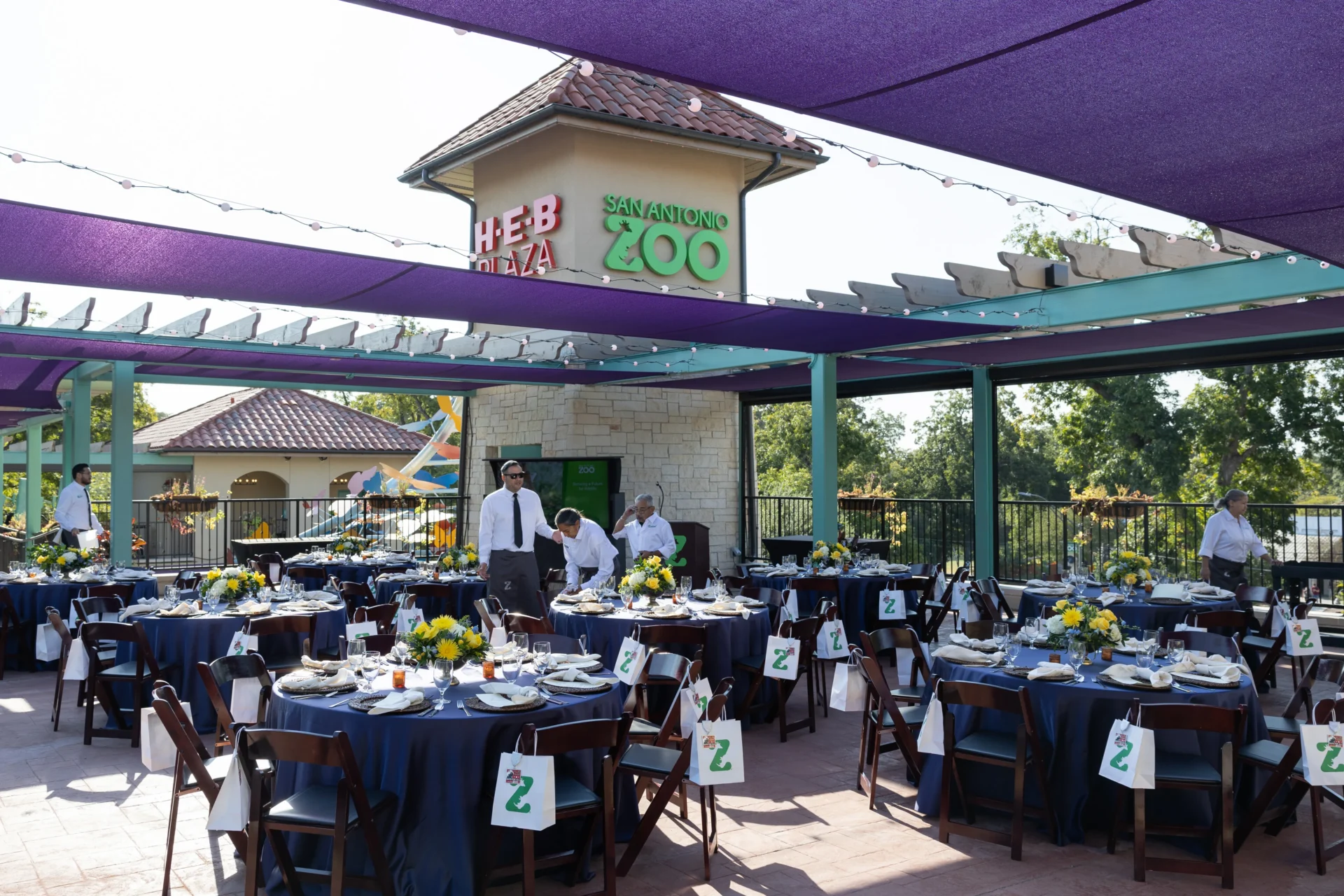 an event space with tables and chairs