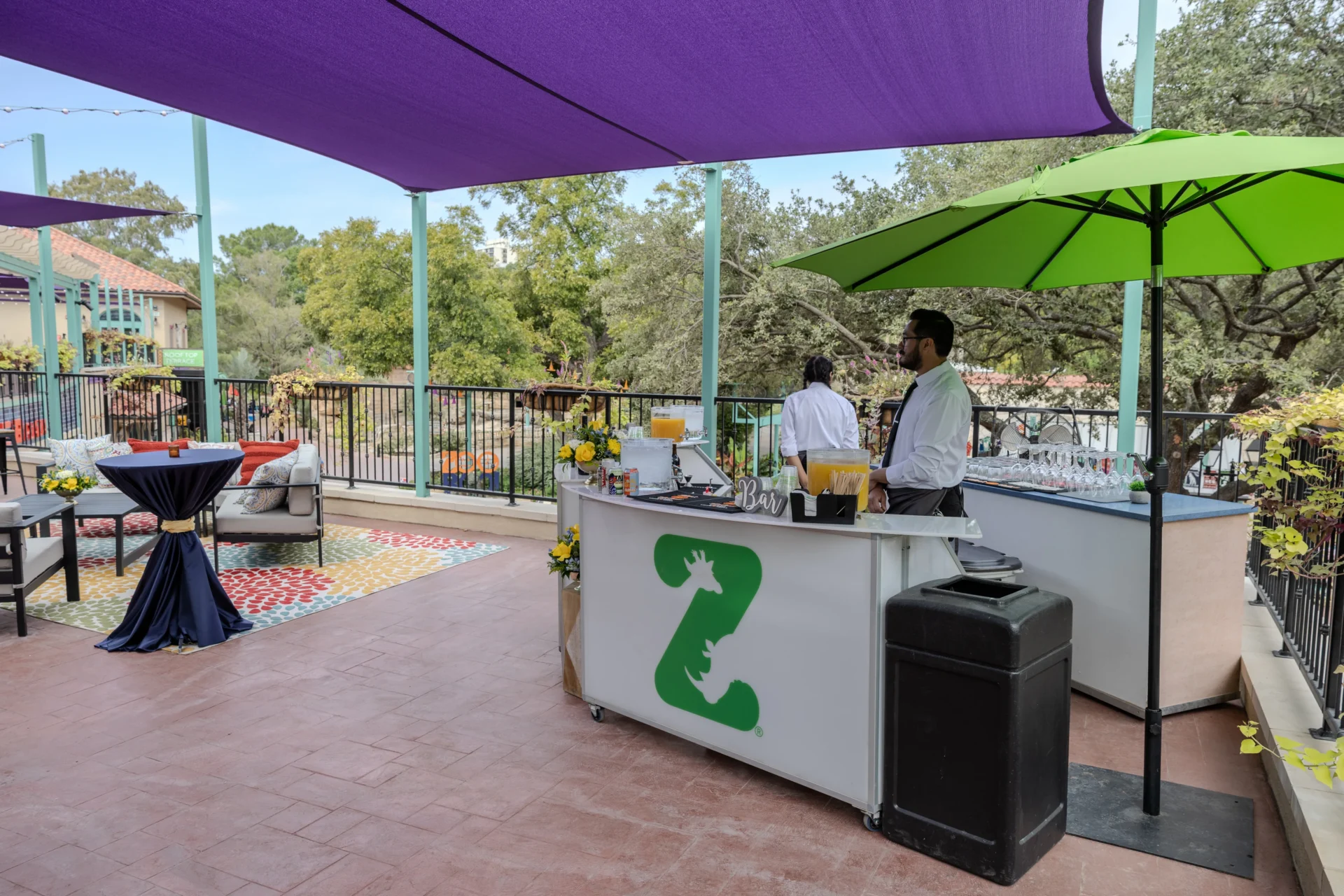 a bar at an event space